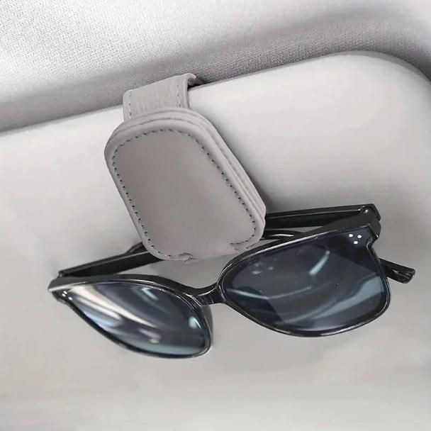 Automaze Leather Car Visor Sunglass Holder - Clip for Car
