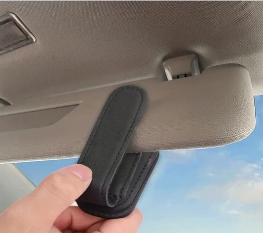 Automaze Leather Car Visor Sunglass Holder - Clip for Car